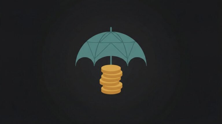 Abstract umbrella protecting coins illustration showing how to build an emergency fund from zero