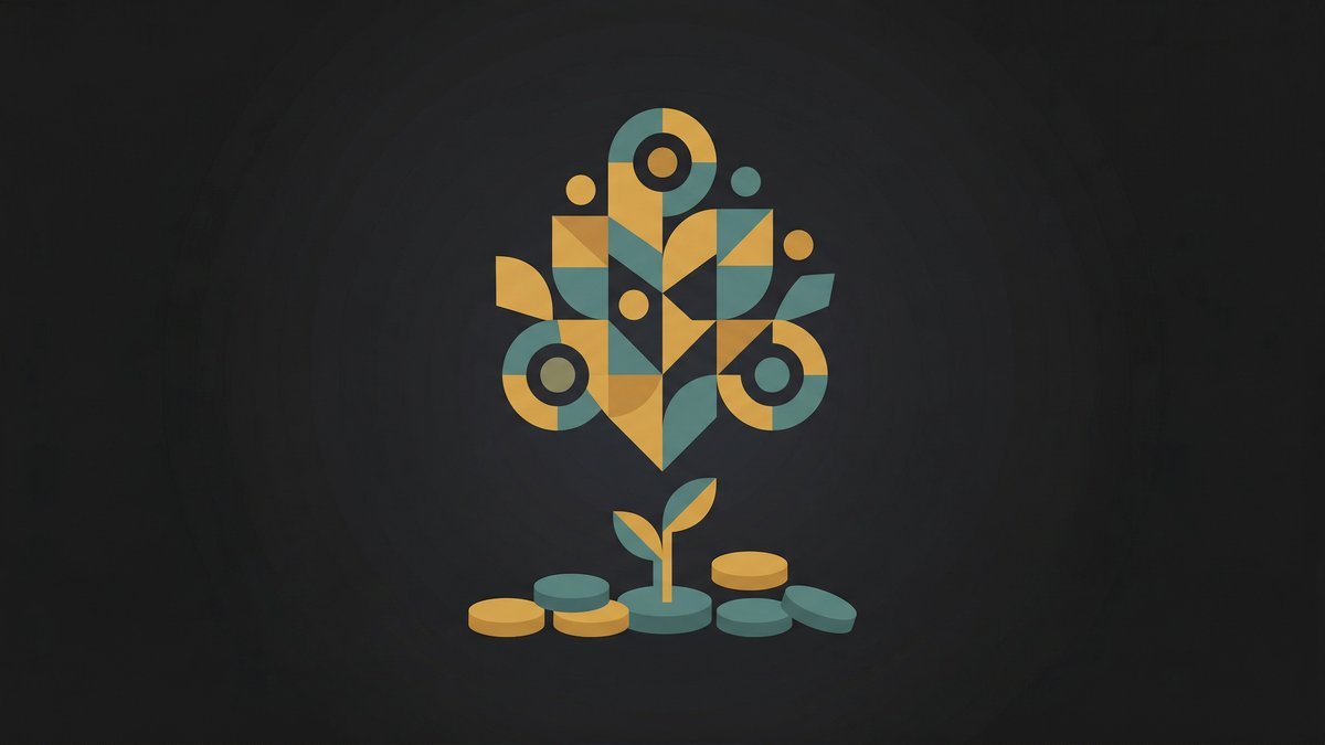 Abstract illustration showing how to start investing with 1000 dollars as a beginner using index funds