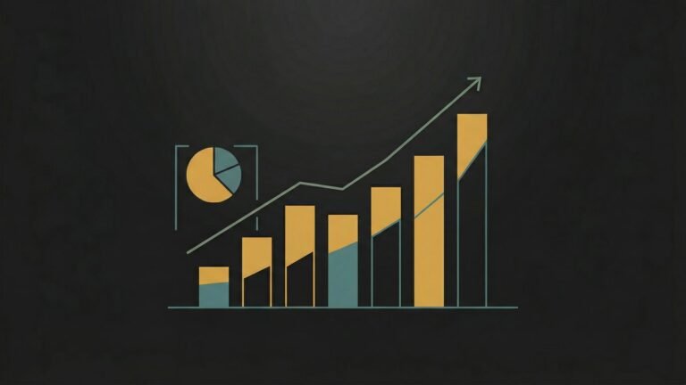Abstract illustration of index fund growth chart showing long-term compound investing returns for beginners