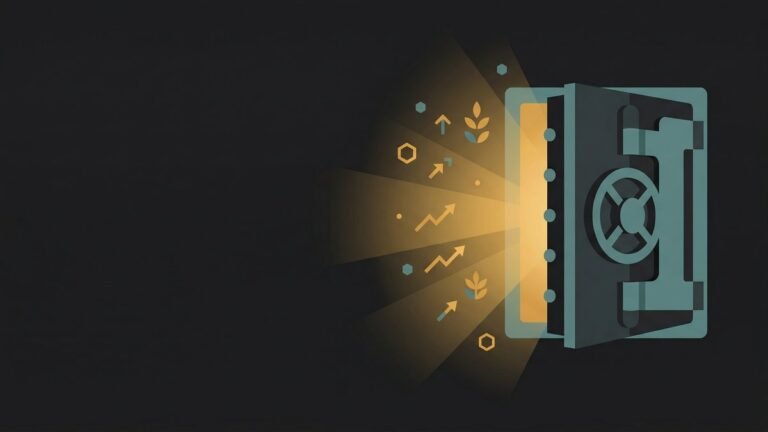 Abstract vault illustration with golden light representing a Roth IRA explained and its tax-free growth benefits for beginners