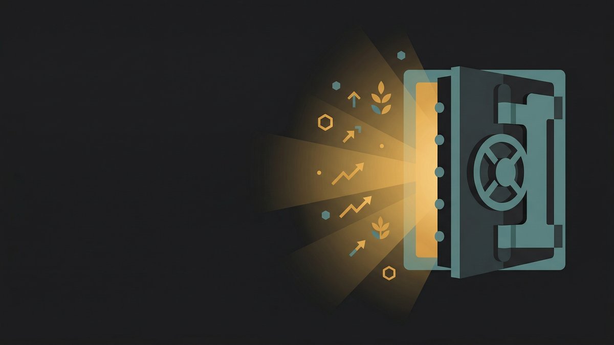 Abstract vault illustration with golden light representing a Roth IRA explained and its tax-free growth benefits for beginners