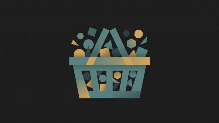 Abstract basket filled with diverse geometric shapes illustrating what is an ETF and how exchange-traded funds bundle multiple investments